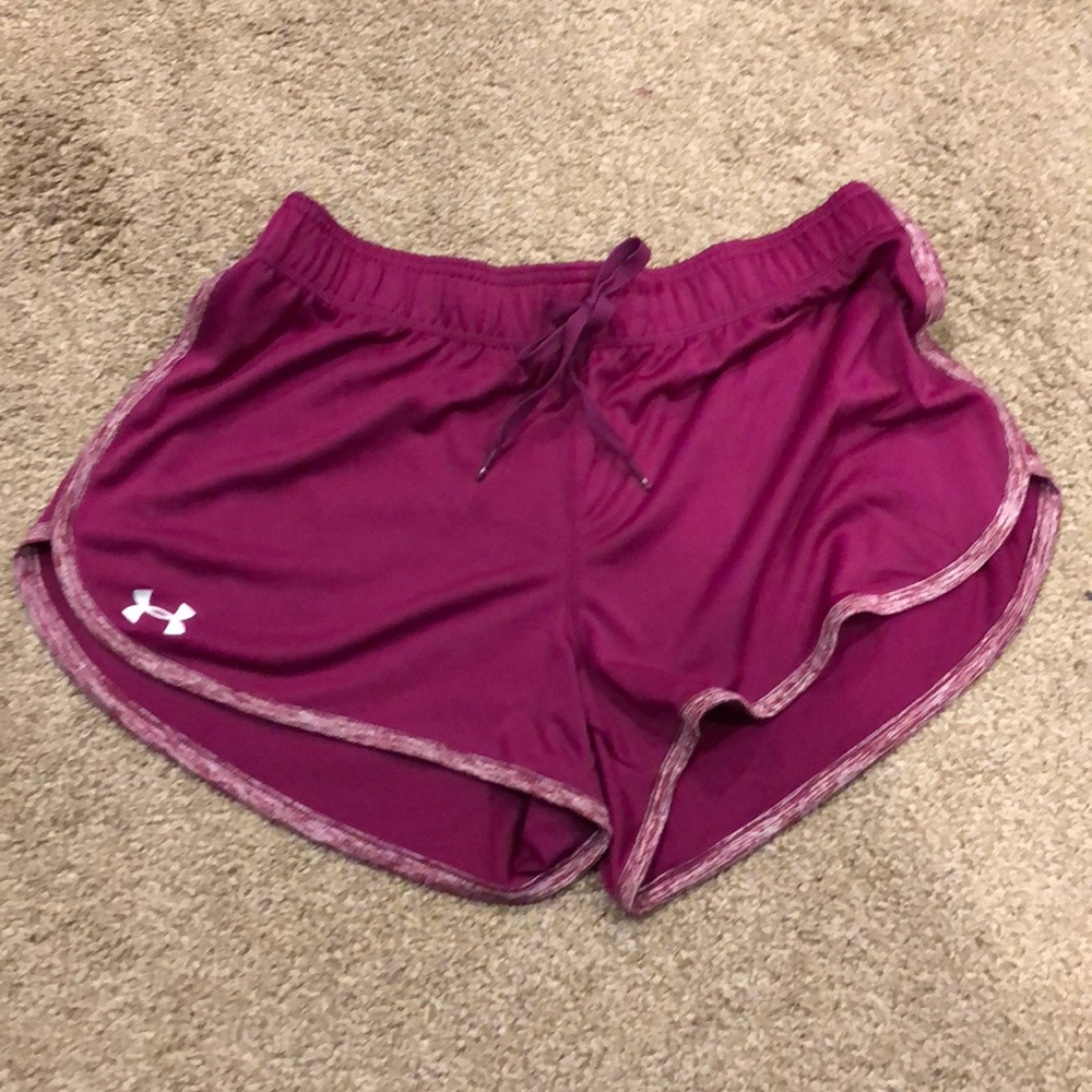 Under Armour running shorts in cranberry